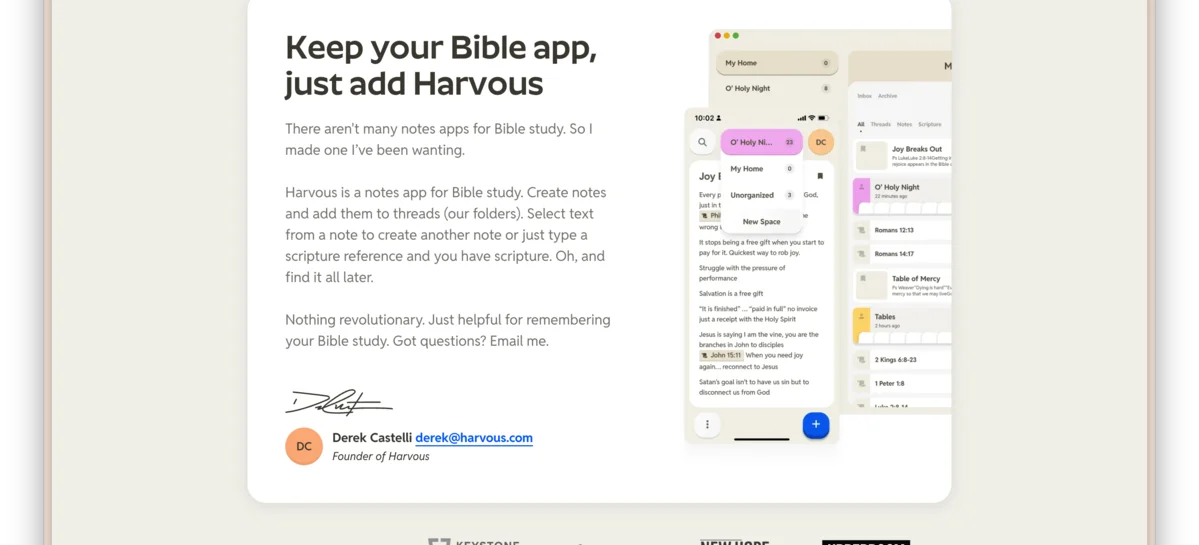 Harvous app screenshot