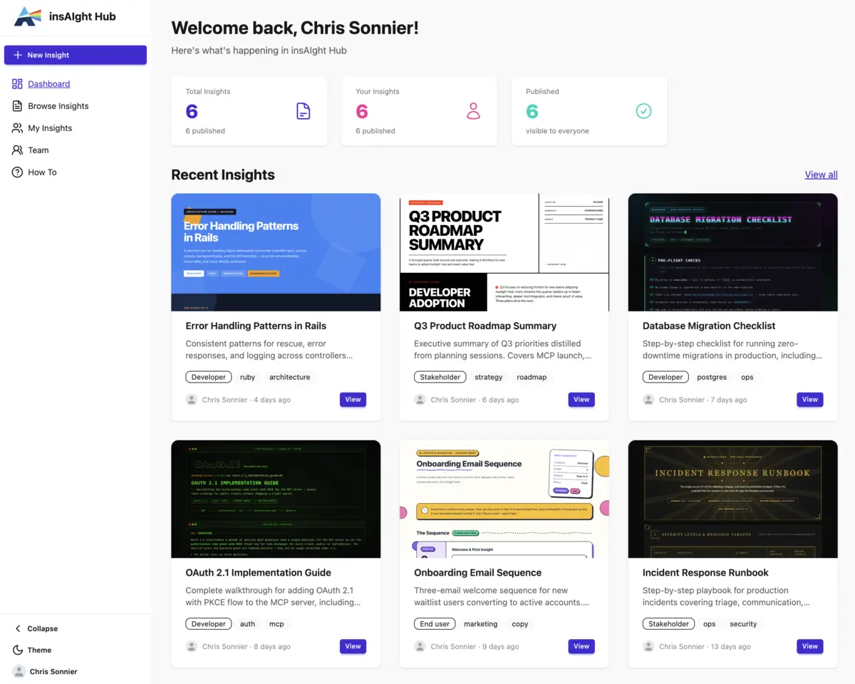 insAIght Hub app screenshot