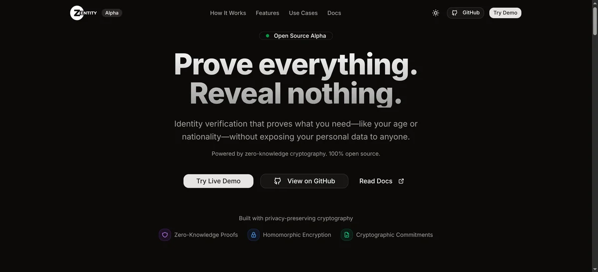 Zentity app screenshot